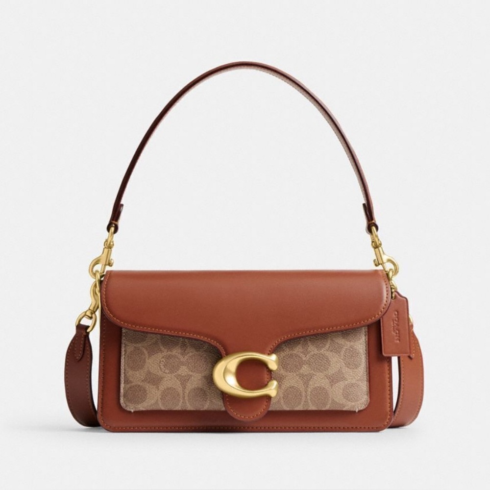 Last one!New Coach Tabby Shoulder Bag 26 In Signature Canvas In Tan Caramel
